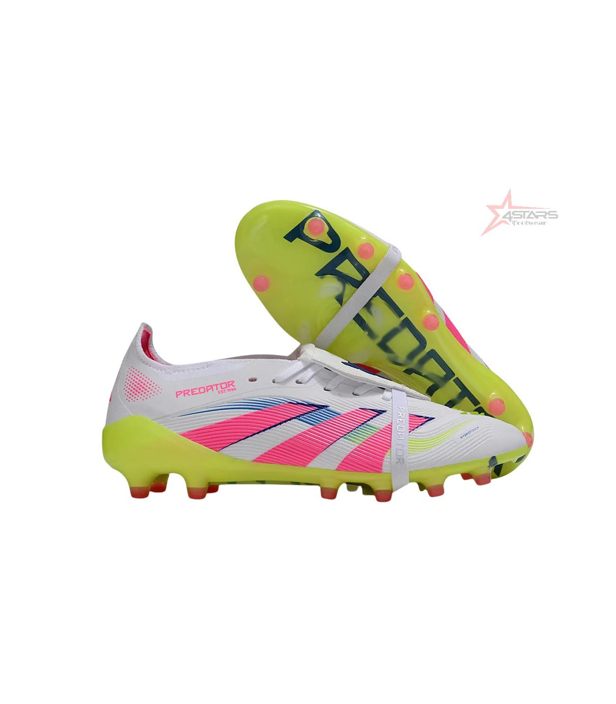 Adidas Predator 25 Elite Foldover Tongue FG Firm Ground Soccer Cleats - White/Pink/Yellow