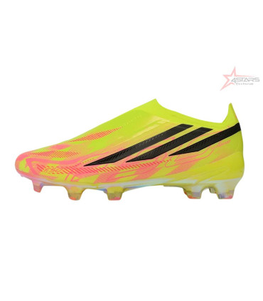Adidas F50 Hyperfast Elite Laceless FG Too Light - Solar Yellow/Core Black/Solar Turquoise LIMITED EDITION