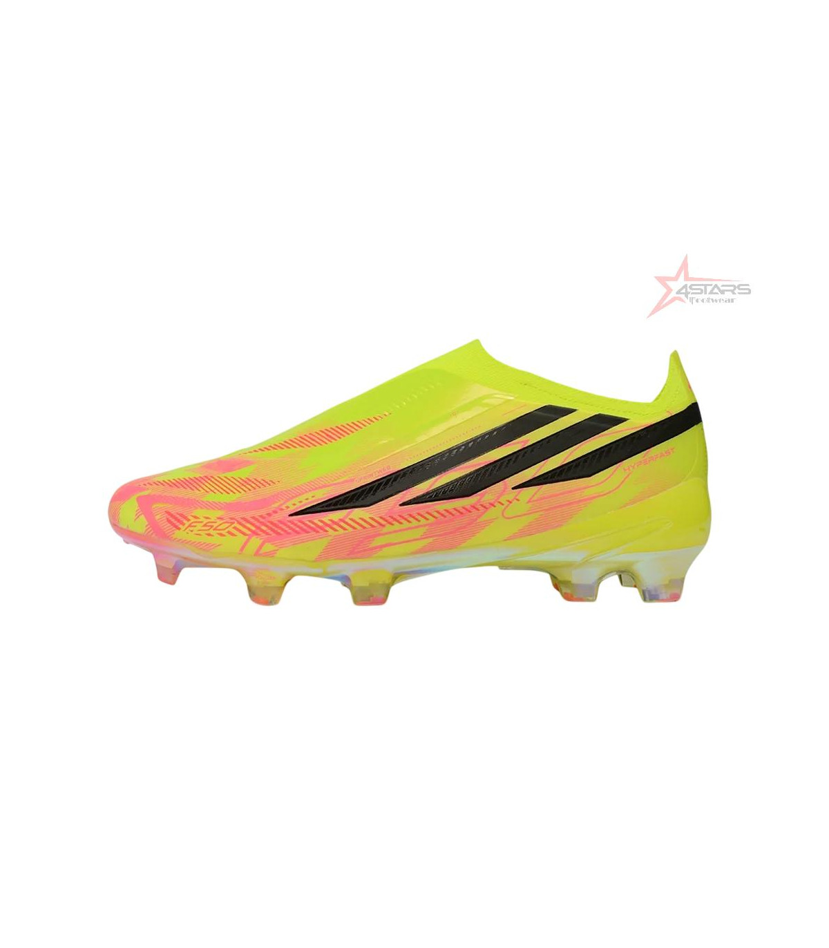 Adidas F50 Hyperfast Elite Laceless FG Too Light - Solar Yellow/Core Black/Solar Turquoise LIMITED EDITION