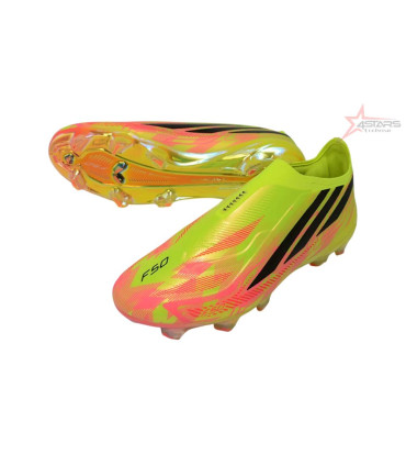 Adidas F50 Hyperfast Elite Laceless FG Too Light - Solar Yellow/Core Black/Solar Turquoise LIMITED EDITION