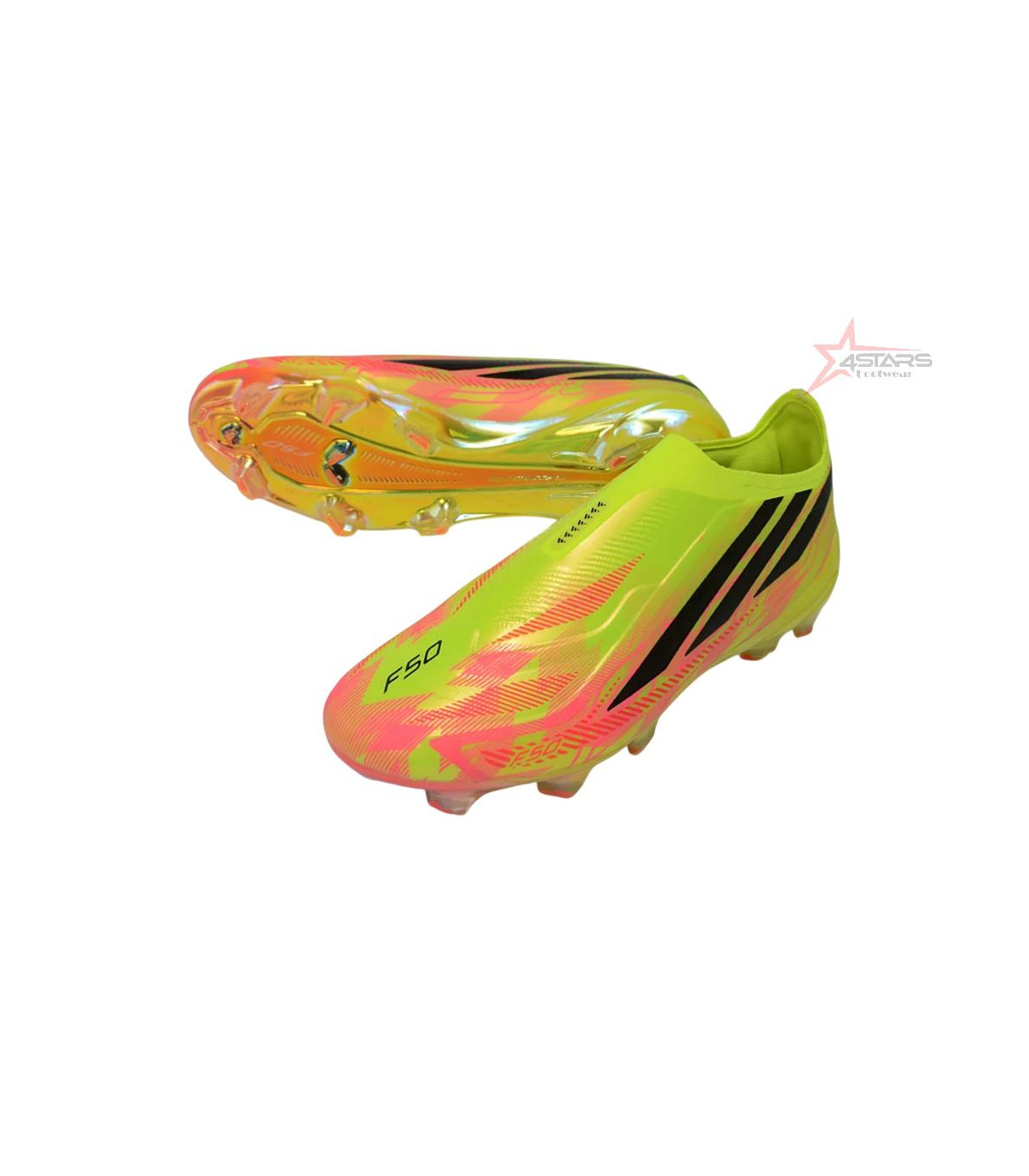 Adidas F50 Hyperfast Elite Laceless FG Too Light - Solar Yellow/Core Black/Solar Turquoise LIMITED EDITION