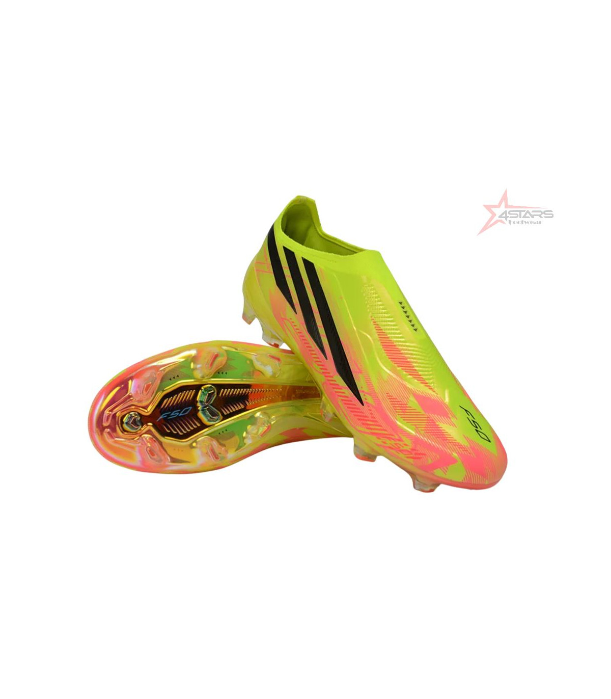 Adidas F50 Hyperfast Elite Laceless FG Too Light - Solar Yellow/Core Black/Solar Turquoise LIMITED EDITION