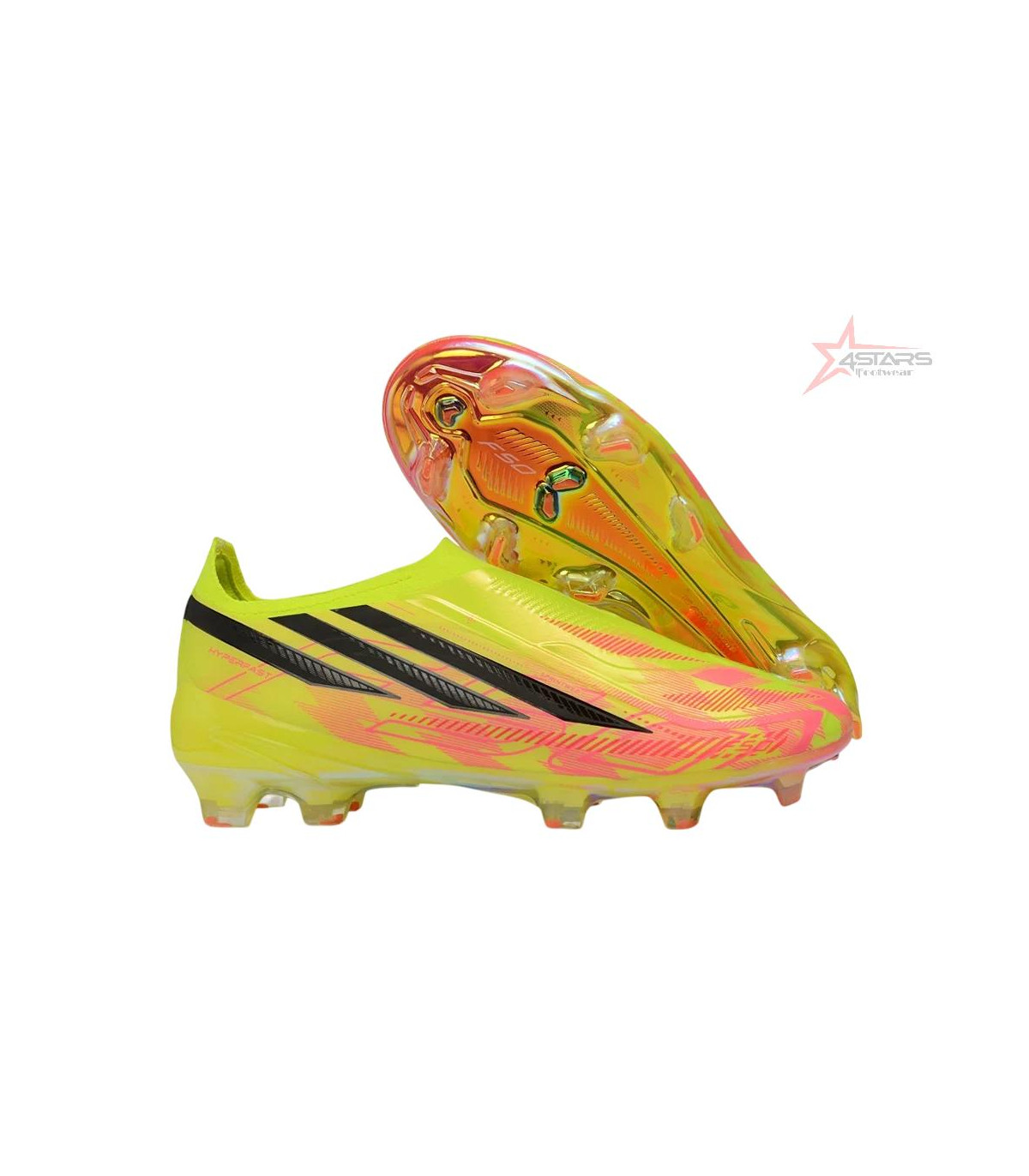Adidas F50 Hyperfast Elite Laceless FG Too Light - Solar Yellow/Core Black/Solar Turquoise LIMITED EDITION