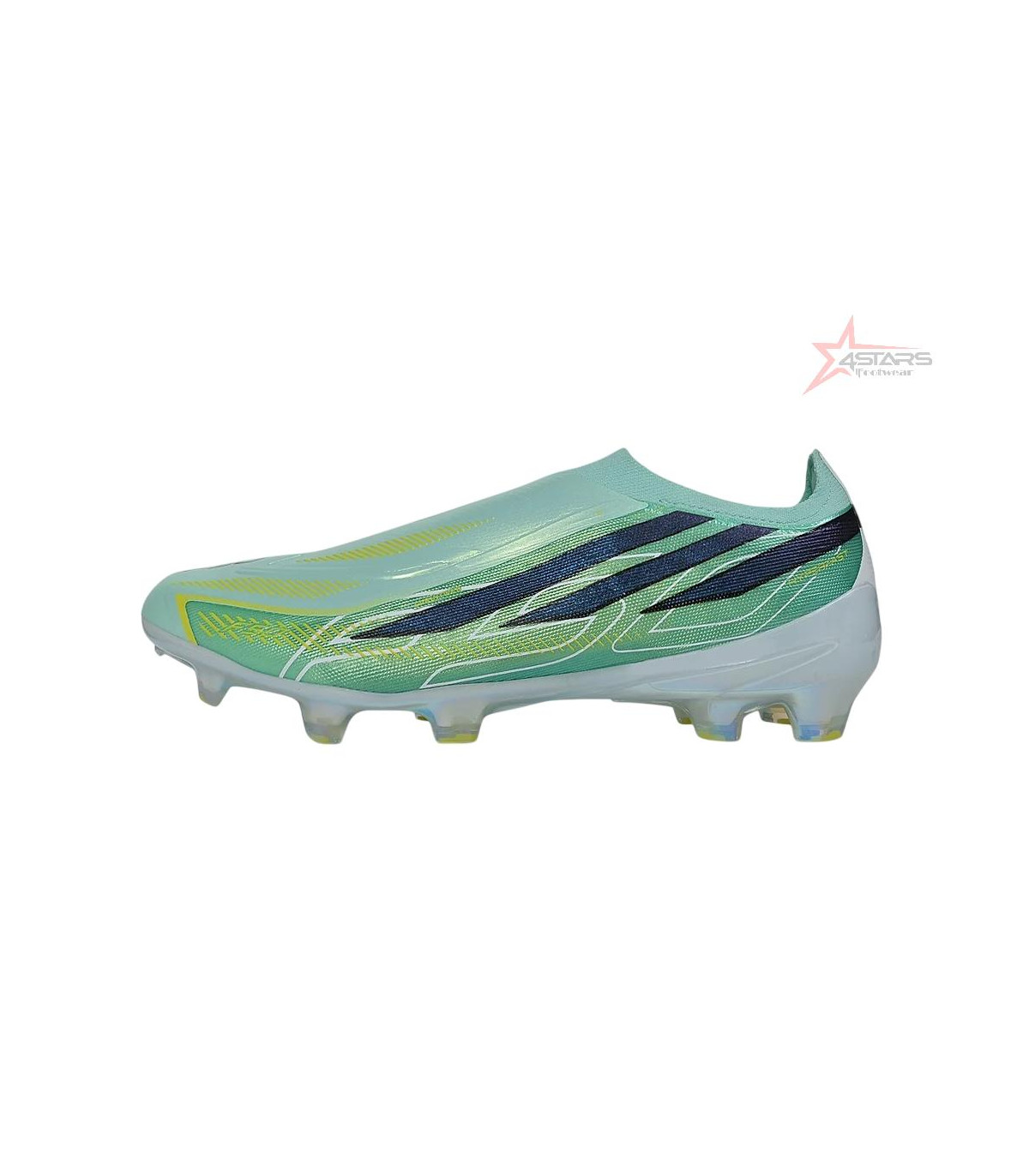 Adidas F50 Hyperfast Elite Laceless FG Firm Ground Soccer Cleats - Green/Mint/Navy