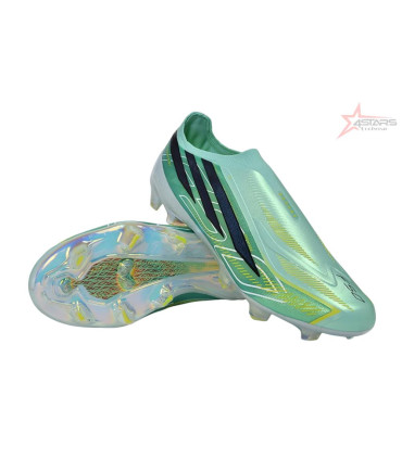 Adidas F50 Hyperfast Elite Laceless FG Firm Ground Soccer Cleats - Green/Mint/Navy