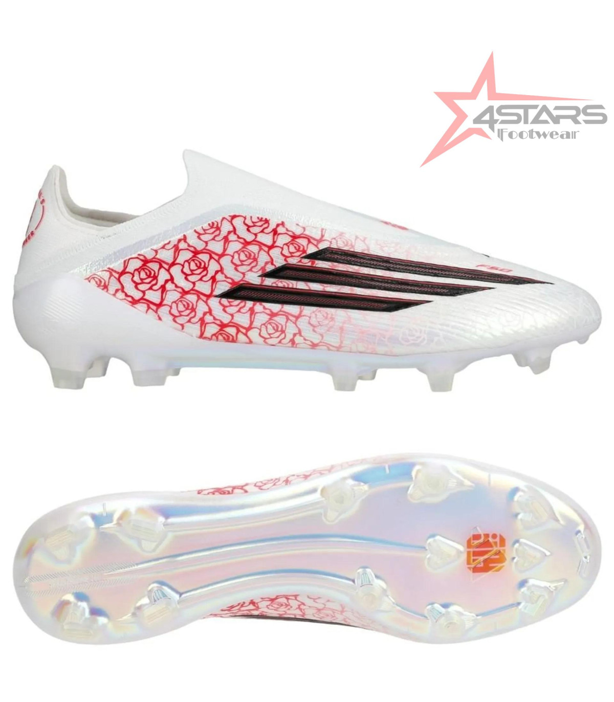 Adidas F50 Elite Laceless FG Lamine Yamal - White/Core Black/Lucid Red