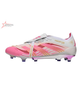 Adidas Predator 25 Elite Foldover Tongue FG Firm Ground Soccer Cleats - Pink/Gold/White