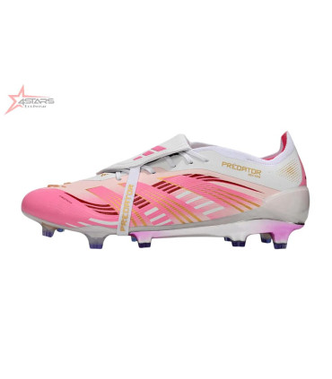 Adidas Predator 25 Elite Foldover Tongue FG Firm Ground Soccer Cleats - Pink/Gold/White
