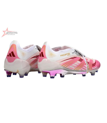 Adidas Predator 25 Elite Foldover Tongue FG Firm Ground Soccer Cleats - Pink/Gold/White