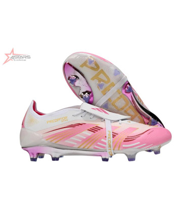 Adidas Predator 25 Elite Foldover Tongue FG Firm Ground Soccer Cleats - Pink/Gold/White