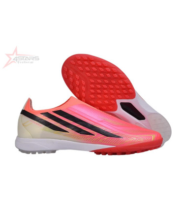 Adidas F50 Hyperfast Elite Laceless TF Turf Football Boots - Solar Turbo/Core Black/Gold Metallic