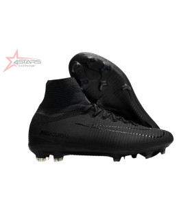 Nike Zoom Mercurial Superfly 5 Elite FG Firm Ground Soccer Cleats - Black/Black