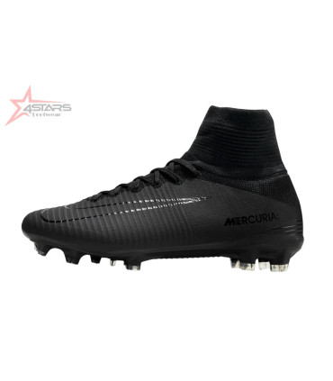 Nike Zoom Mercurial Superfly 5 Elite FG Firm Ground Soccer Cleats - Black/Black