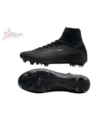 Nike Zoom Mercurial Superfly 5 Elite FG Firm Ground Soccer Cleats - Black/Black