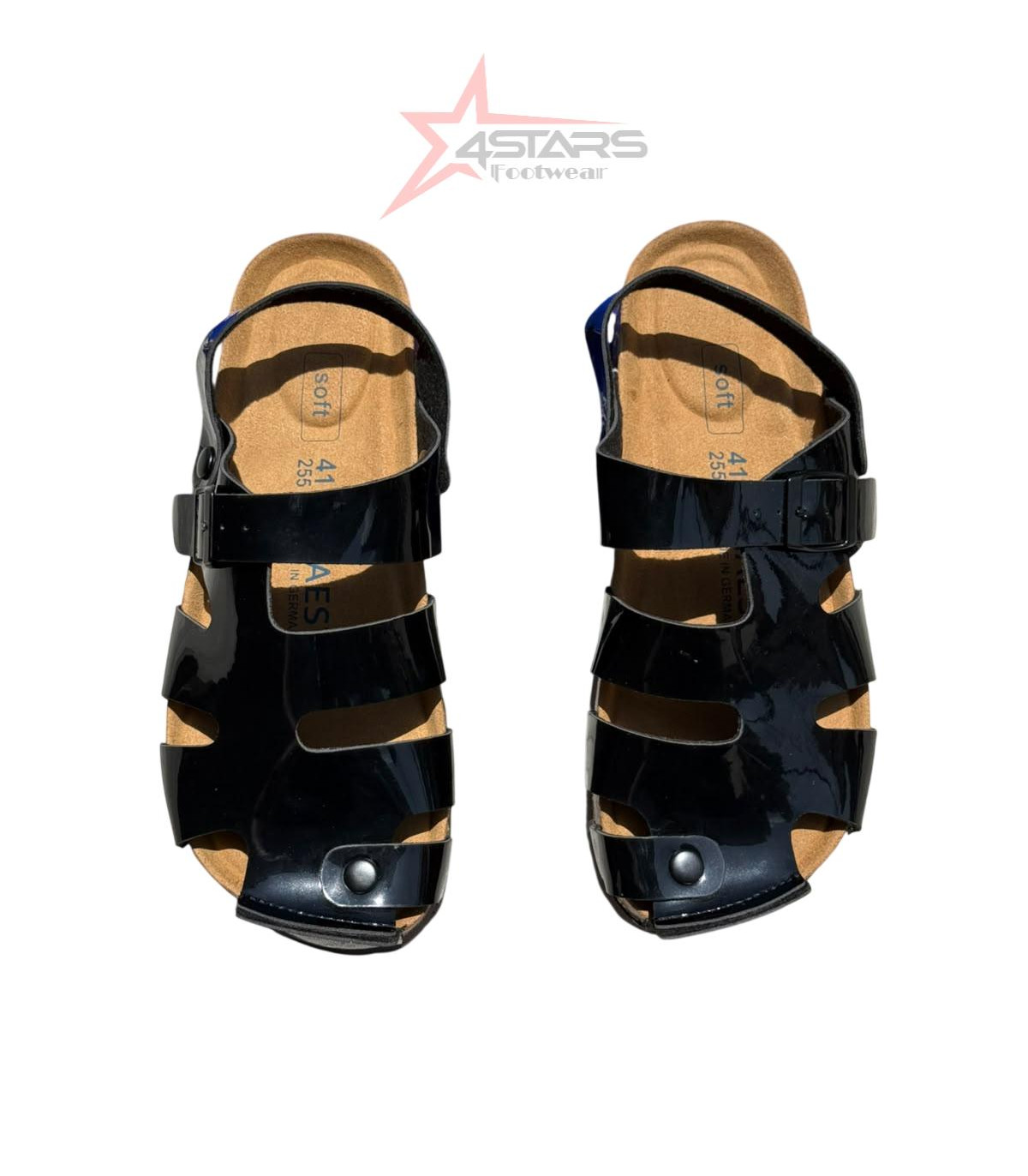 Wetlook Cork Sandals - Black
