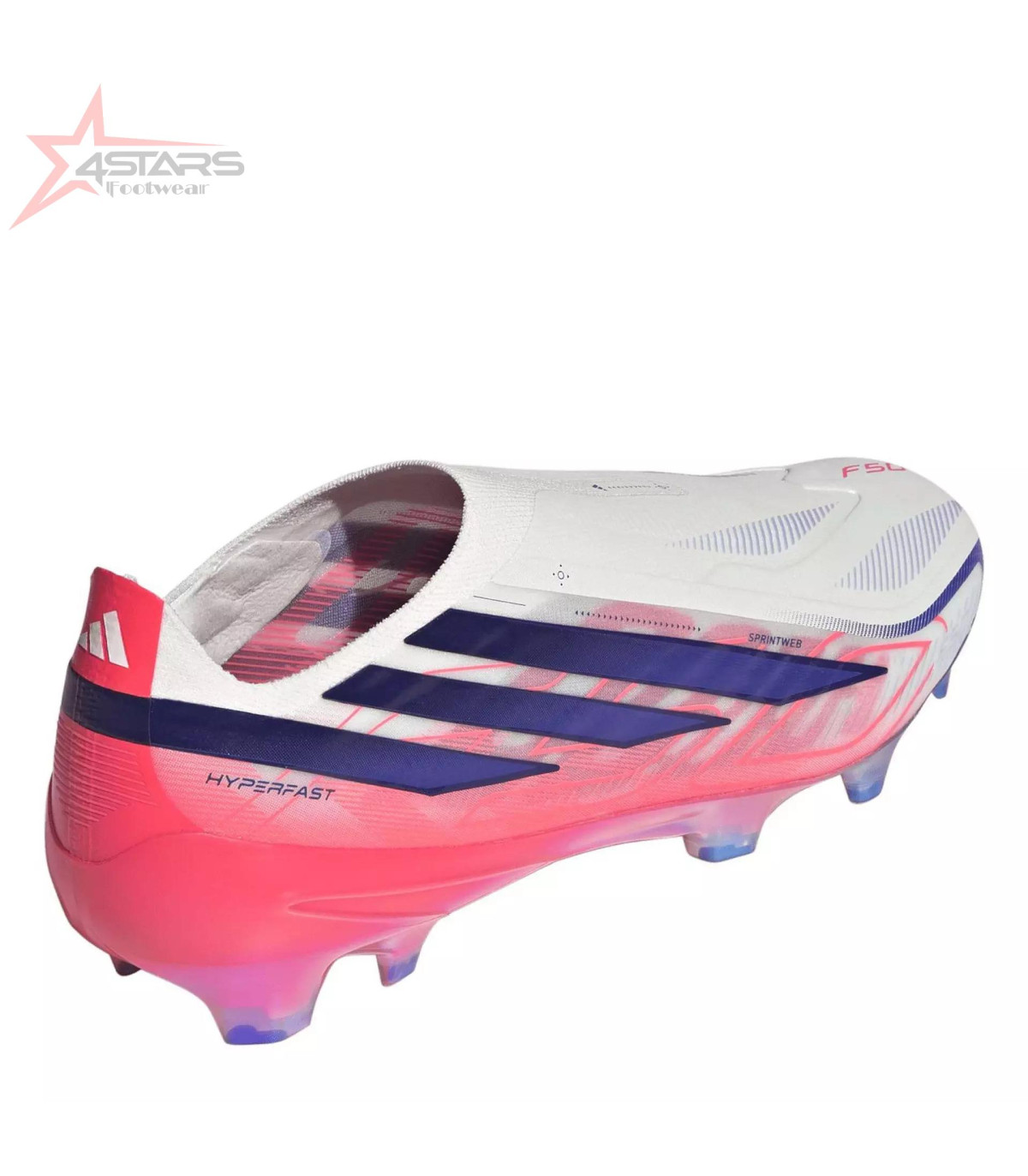 Adidas F50 Hyperfast Elite Laceless Firm-Ground Football Boots - White/Coral